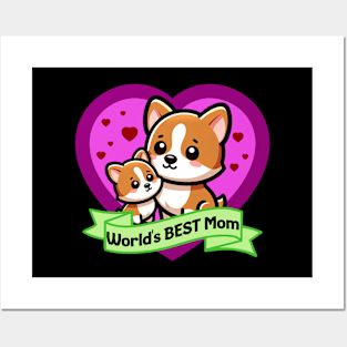 World's Best Mom Cute Corgis Posters and Art